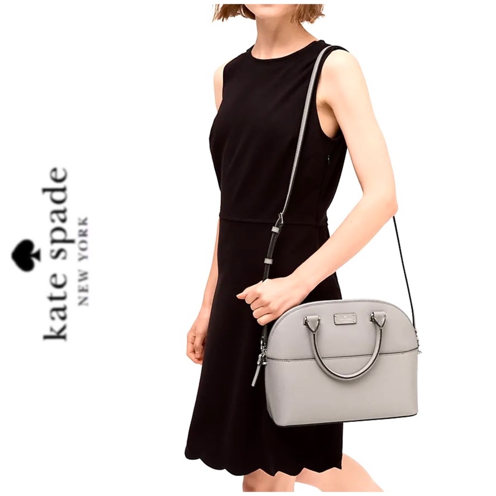 NWT Kate Spade genuine leather satchel gray